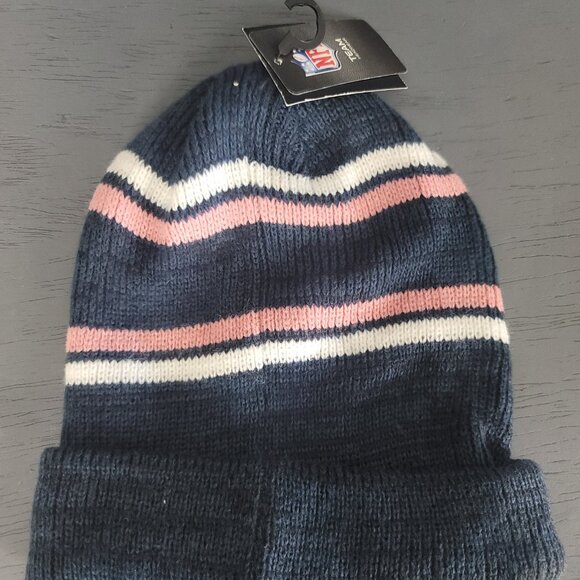 47 Brand Beanie Denver Broncos NFL Navy Pink Marled Stripe Cuff Knit Hat Cap - Picture 4 of 6